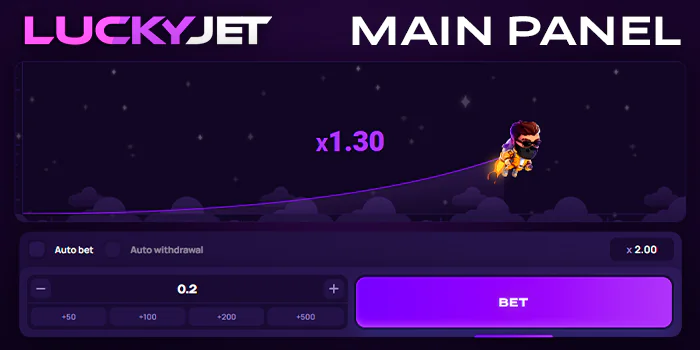 The play area in the Lucky Jet crash game