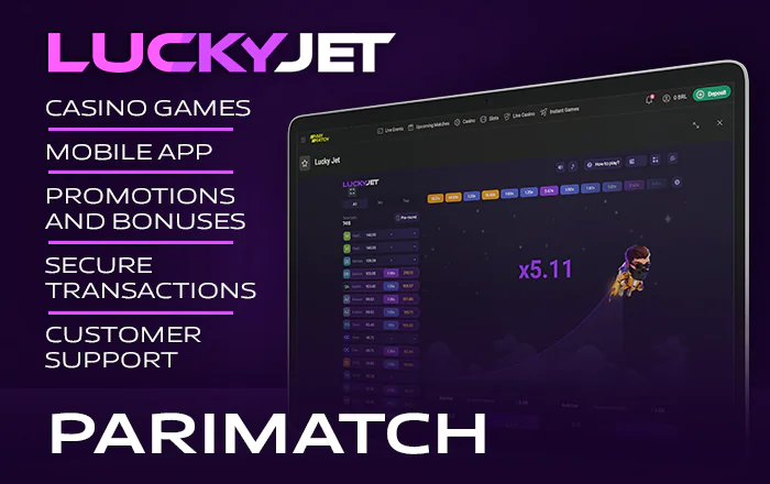Lucky Jet crash game at Parimatch India online casino