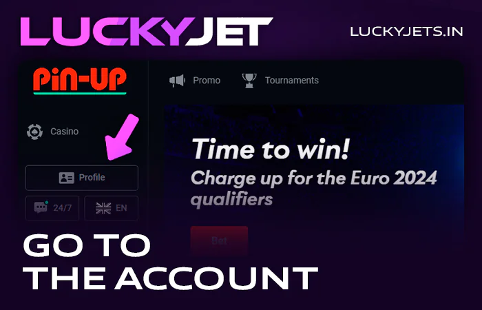 Go to the casino account section